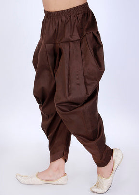 Brown Ready To Wear Silk Dhoti Pant - Indian Silk House Agencies