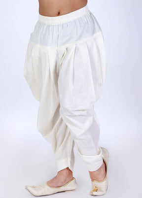 Cream Ready To Wear Silk Dhoti Pant - Indian Silk House Agencies