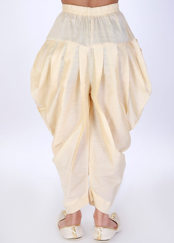 Gold Ready To Wear Silk Dhoti Pant - Indian Silk House Agencies