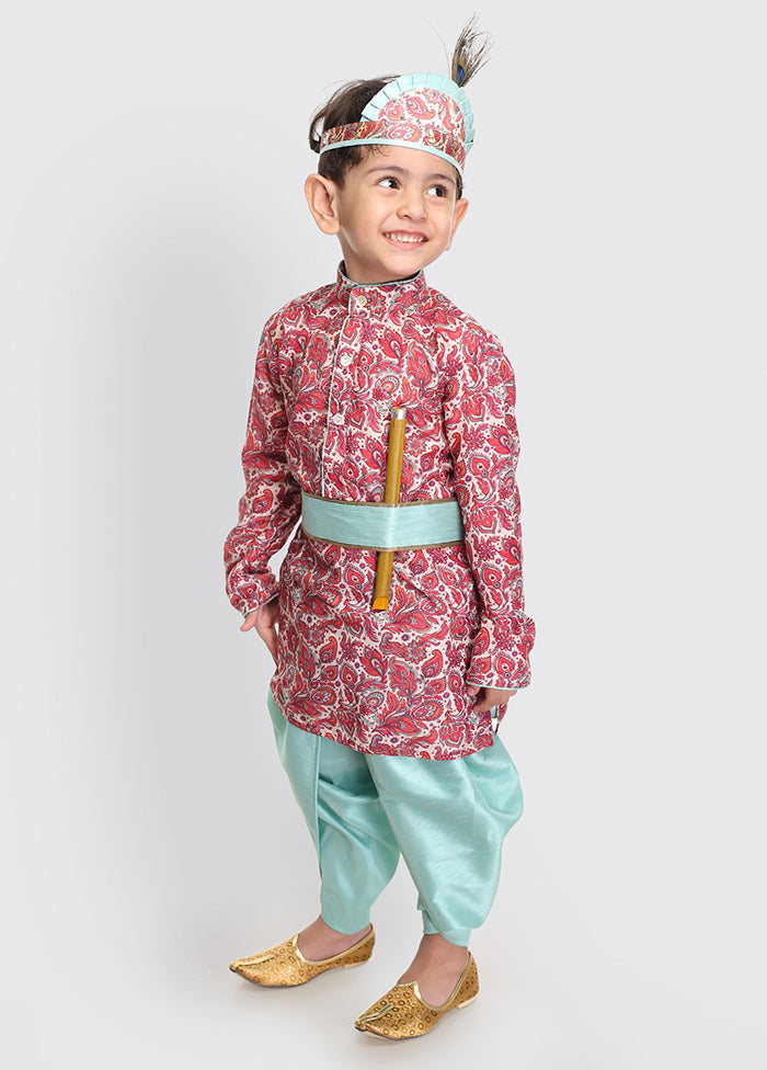 Multicolor Festive Silk Kurta Pajama Set - Indian Silk House Agencies