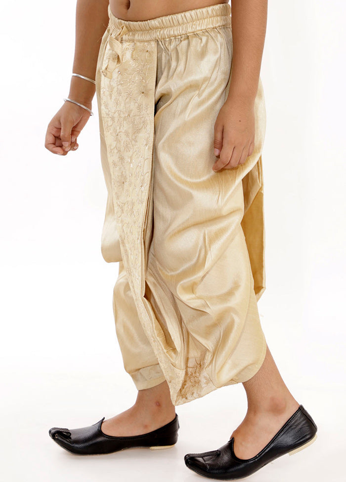 Gold Ready To Wear Silk Dhoti Pant - Indian Silk House Agencies