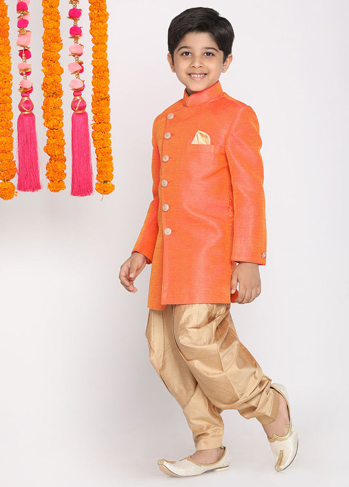 Orange Festive Cotton Kurta Pajama Set - Indian Silk House Agencies