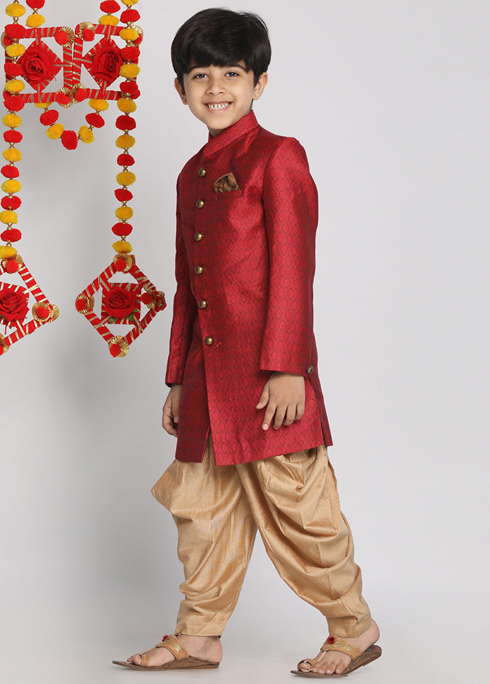 Maroon Festive Silk Kurta Pajama Set - Indian Silk House Agencies