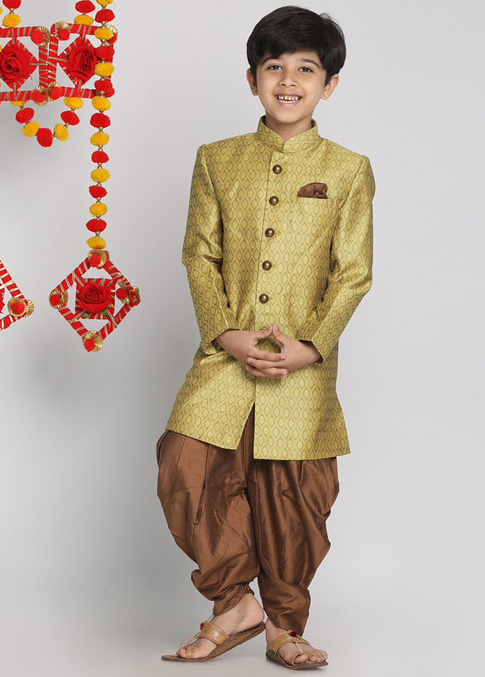 Lime Yellow Festive Silk Kurta Pajama Set - Indian Silk House Agencies