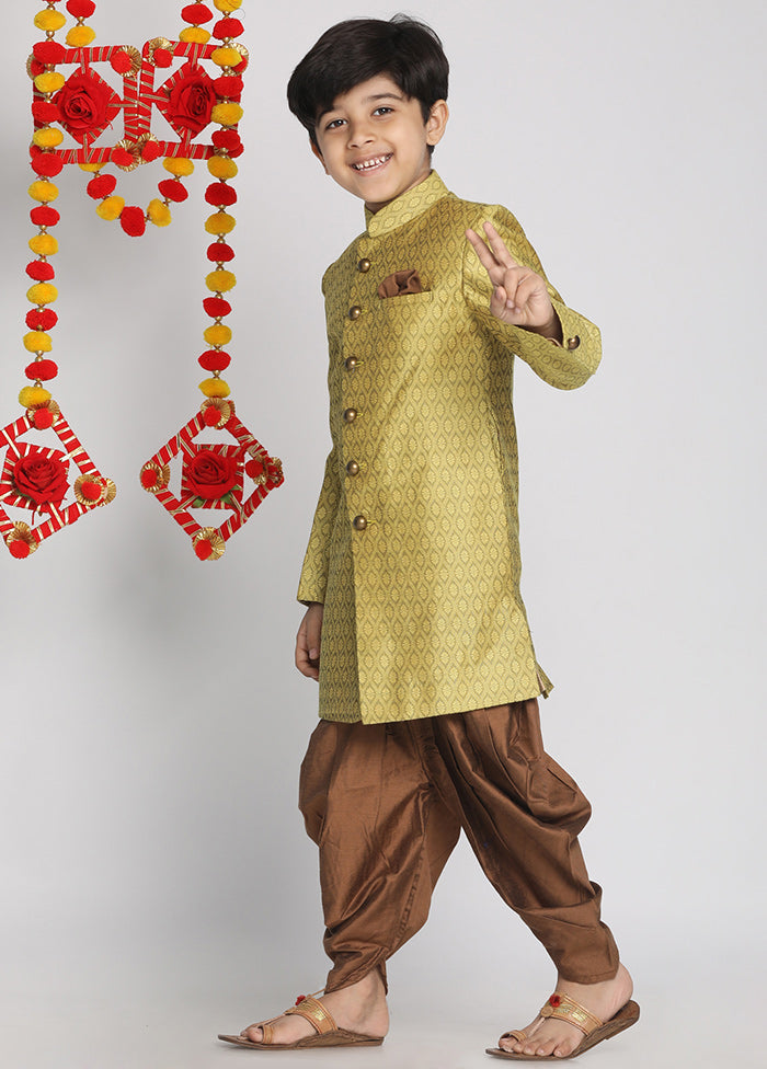 Lime Yellow Festive Silk Kurta Pajama Set - Indian Silk House Agencies
