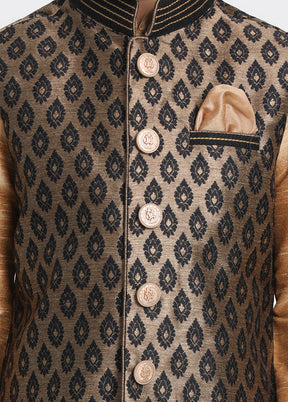Black Silk Ethnic Jacket - Indian Silk House Agencies
