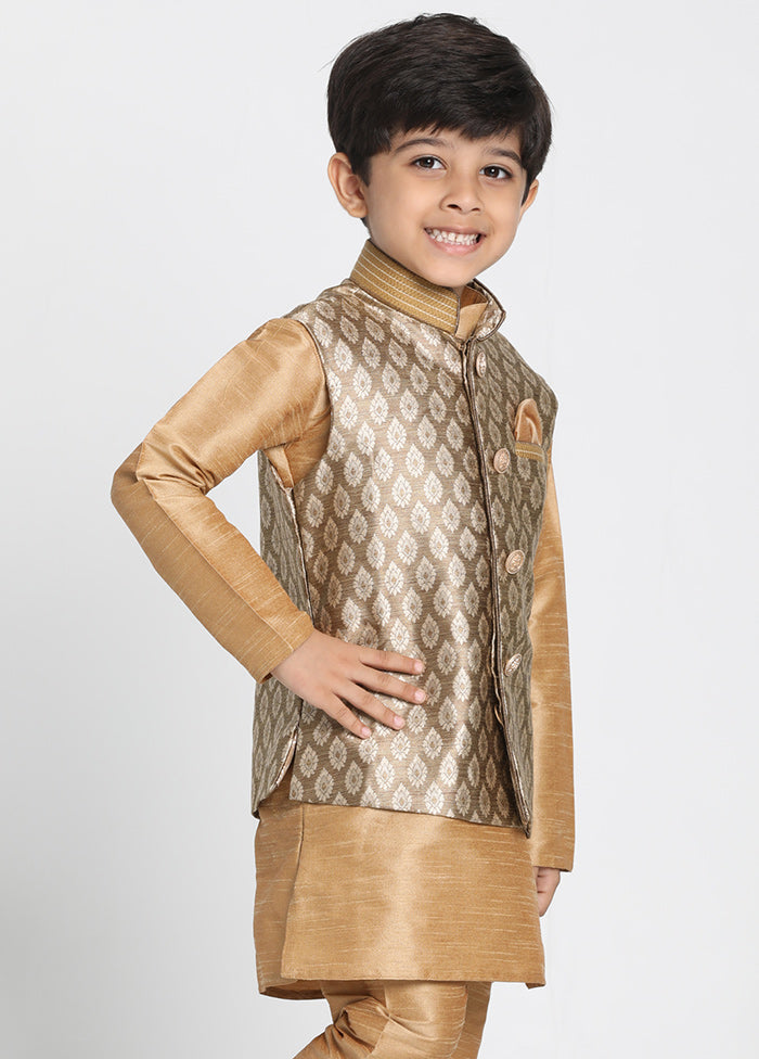 Gold Silk Ethnic Jacket - Indian Silk House Agencies