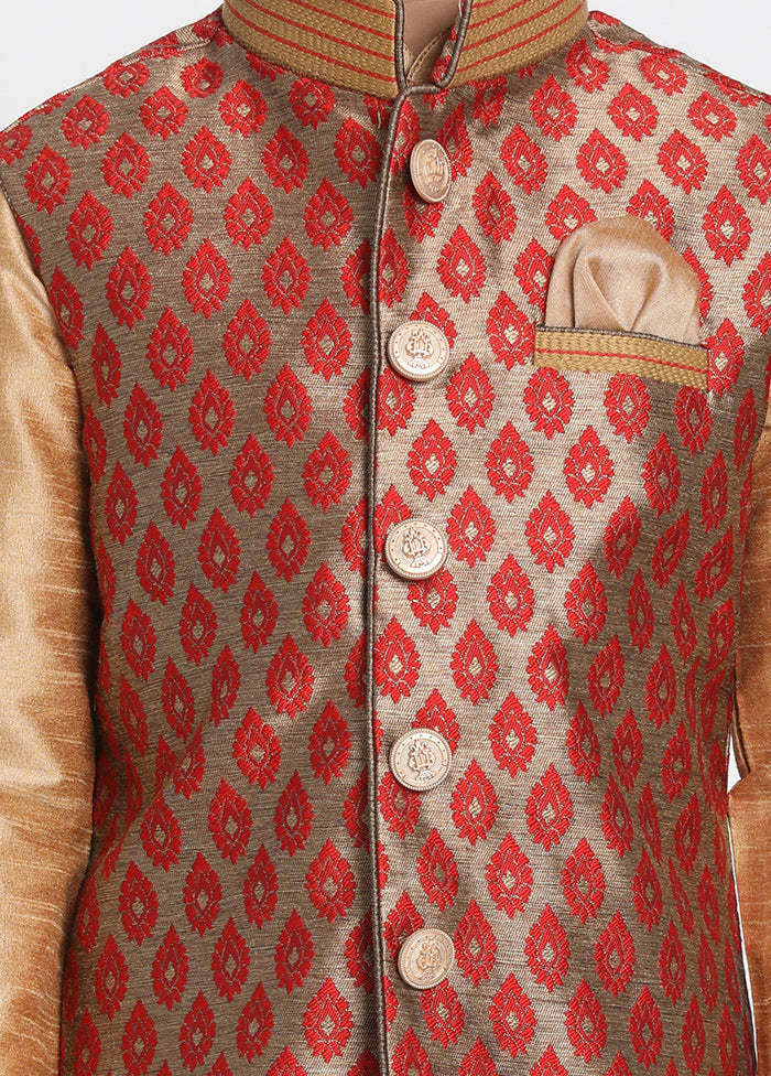 Maroon Silk Ethnic Jacket
