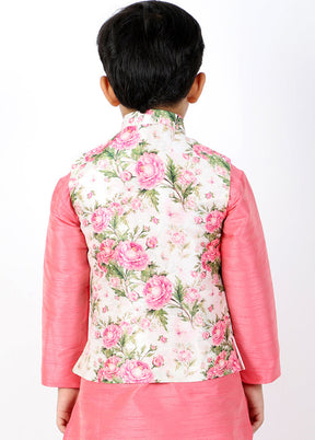 Pink Silk Ethnic Jacket - Indian Silk House Agencies