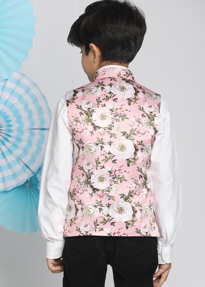 Pink Silk Nehru Jacket - Indian Silk House Agencies