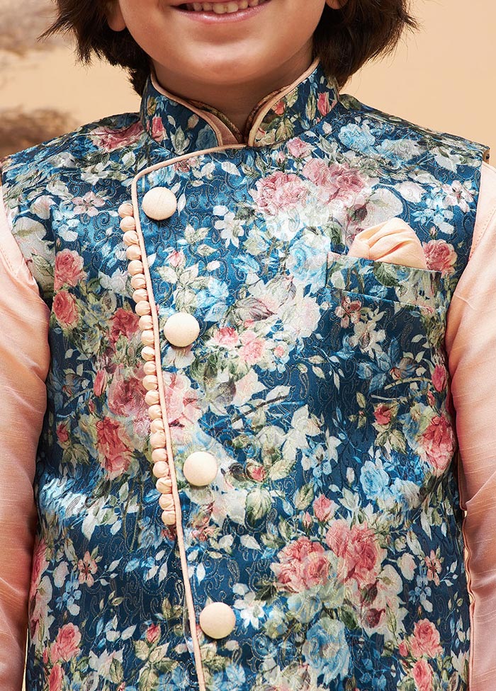 Blue Silk Nehru Jacket