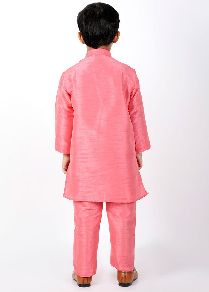 Pink Festive Silk Kurta Pajama Set - Indian Silk House Agencies