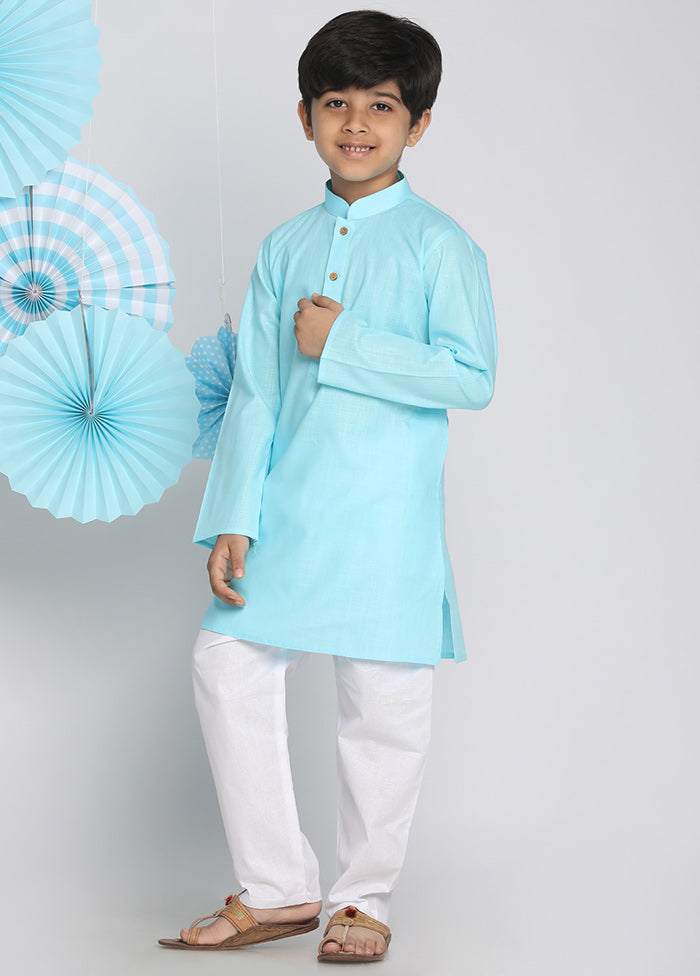 Blue Festive Silk Kurta Pajama Set - Indian Silk House Agencies