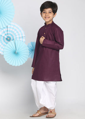 Purple Festive Silk Kurta Pajama Set - Indian Silk House Agencies
