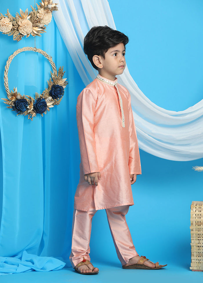 Pink Festive Silk Kurta Pajama Set - Indian Silk House Agencies