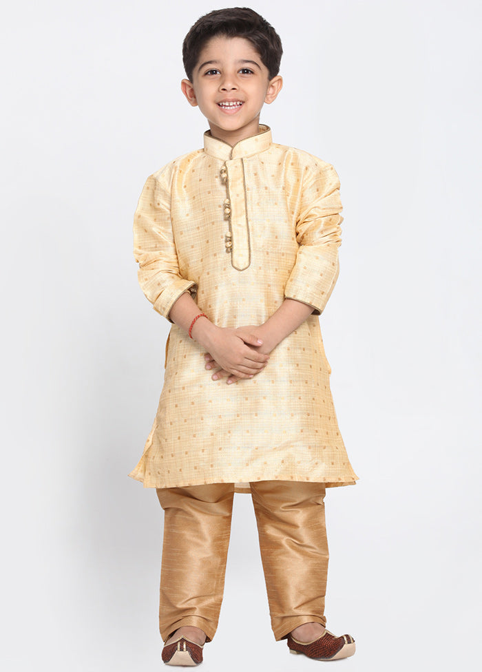 Gold Festive Silk Kurta Pajama Set - Indian Silk House Agencies