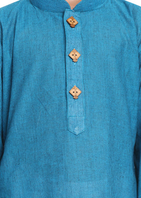 Blue Cotton Kurta - Indian Silk House Agencies