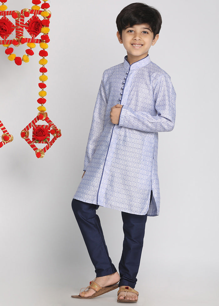 Lavender Festive Silk Kurta Pajama Set - Indian Silk House Agencies