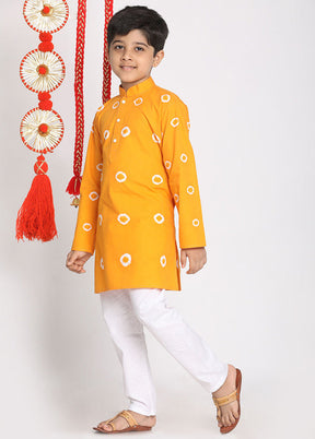 Orange Festive Cotton Kurta Pajama Set - Indian Silk House Agencies