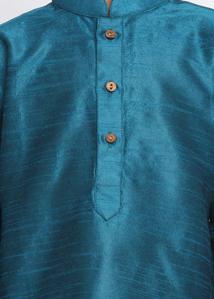 Blue Festive Silk Kurta Pajama Set