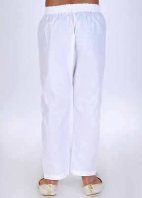 White Ready To Wear Silk Pant - Indian Silk House Agencies