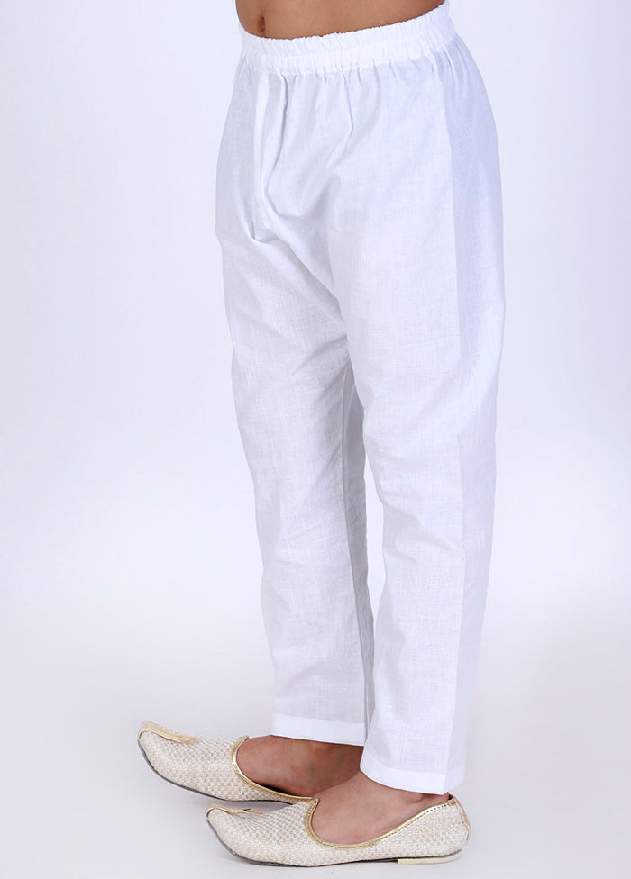 White Ready To Wear Silk Pant - Indian Silk House Agencies