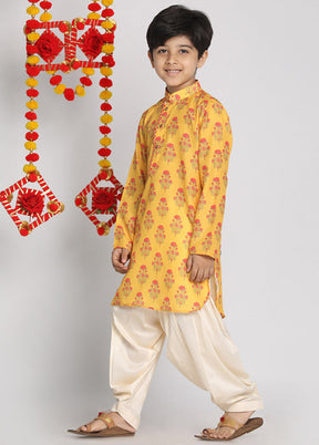 Mustard Festive Silk Kurta Pajama Set - Indian Silk House Agencies