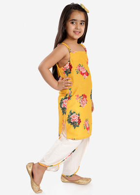 Multicolor Bright Floral Digital Printed Sleeveless Kurta With Tulip Pants - Indian Silk House Agencies
