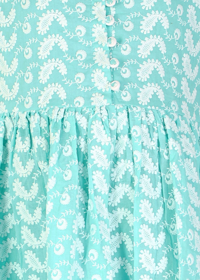 Sky Blue Pure Cotton Indian Dress - Indian Silk House Agencies