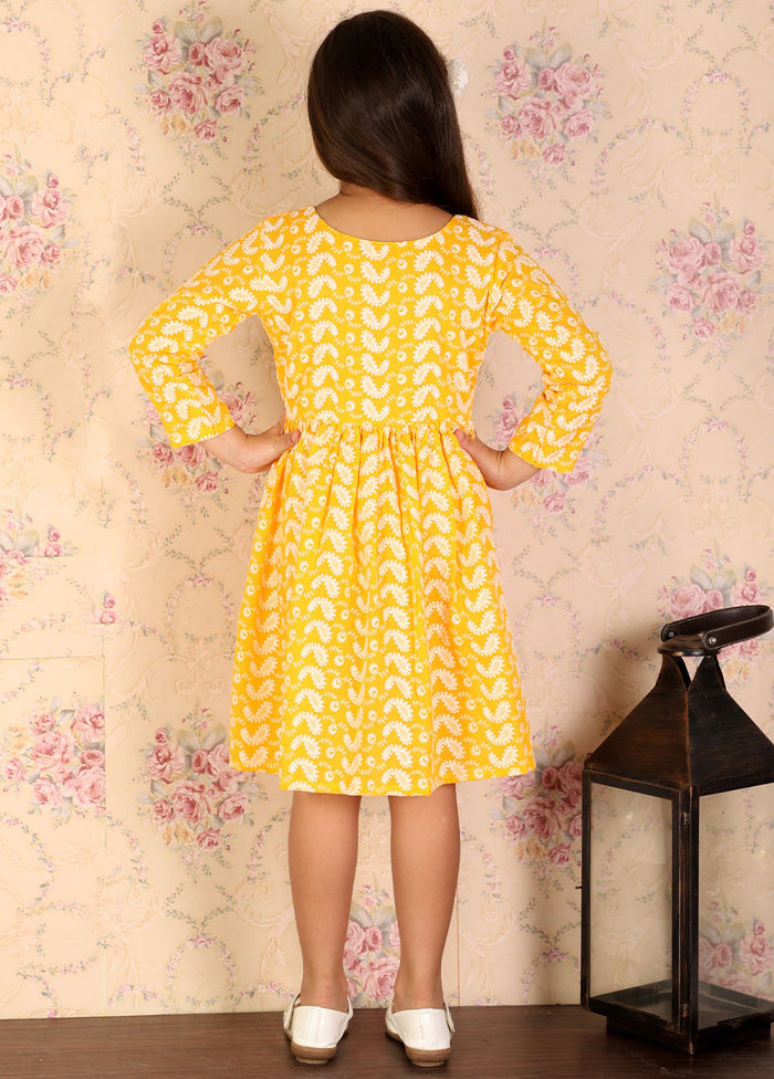 Yellow Pure Cotton Indian Dress