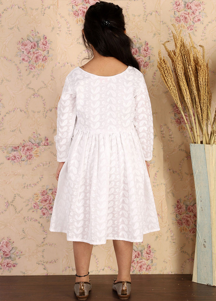 White Pure Cotton Indian Dress - Indian Silk House Agencies