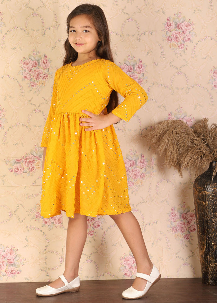 Yellow Georgette Indian Dress
