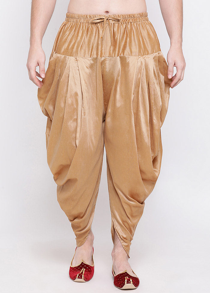 Rose Gold Dupion Silk Solid Dhoti