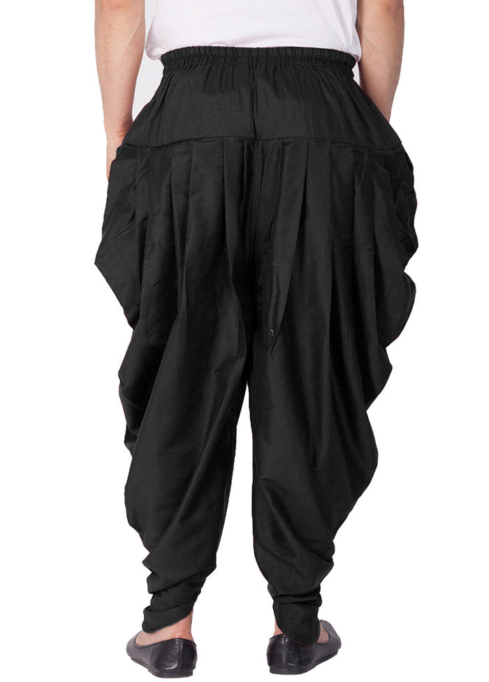 Black Cotton Solid Dhoti - Indian Silk House Agencies