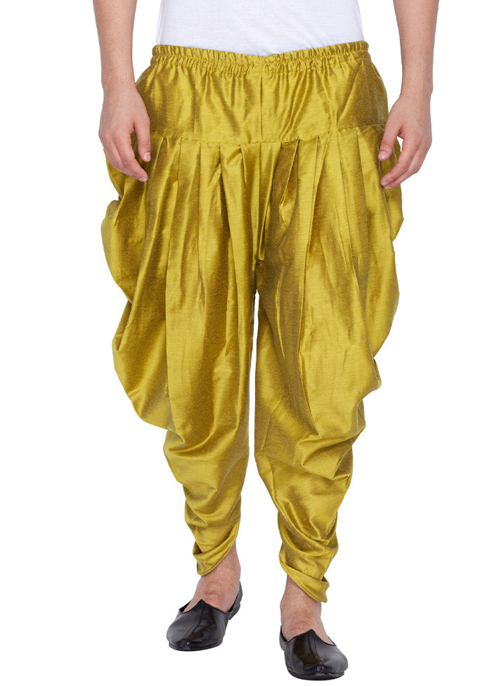Golden Cotton Solid Dhoti