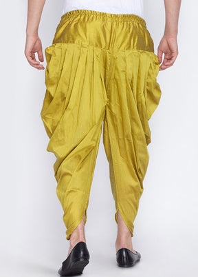 Golden Cotton Solid Dhoti - Indian Silk House Agencies