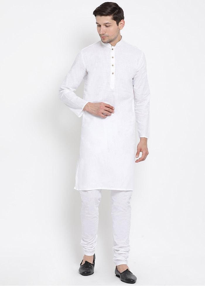 2 Pc White Cotton Kurta Pajama Set VDVAS30062056 - Indian Silk House Agencies