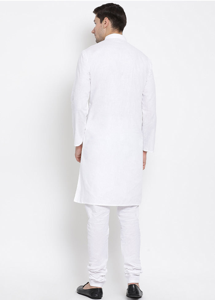 2 Pc White Cotton Kurta Pajama Set VDVAS30062056 - Indian Silk House Agencies
