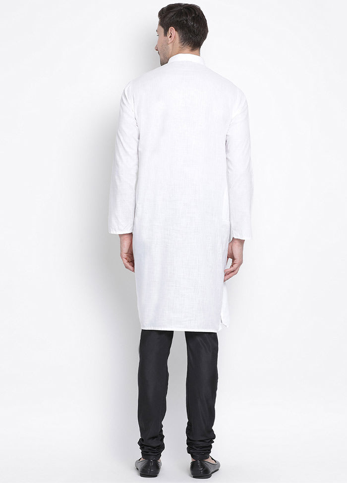 2 Pc White Cotton Kurta Pajama Set VDVAS30062055 - Indian Silk House Agencies