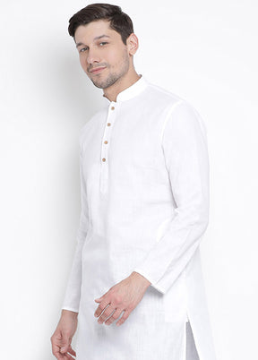 2 Pc White Cotton Kurta Pajama Set VDVAS30062055 - Indian Silk House Agencies