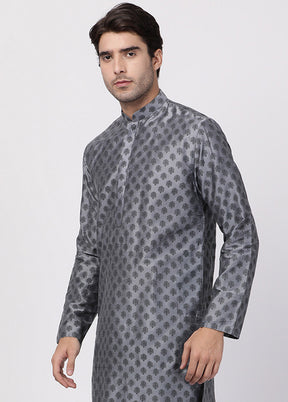 2 Pc Grey Cotton Kurta Pajama Set VDVAS30062030 - Indian Silk House Agencies