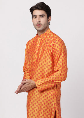 2 Pc Orange Cotton Kurta Pajama Set VDVAS30062032 - Indian Silk House Agencies