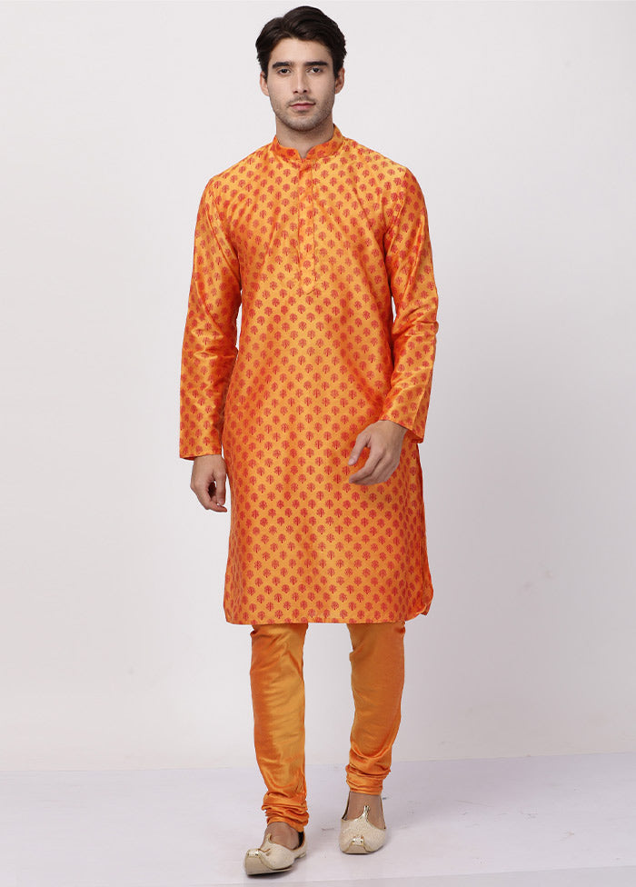 2 Pc Orange Cotton Kurta Pajama Set VDVAS30062033 - Indian Silk House Agencies