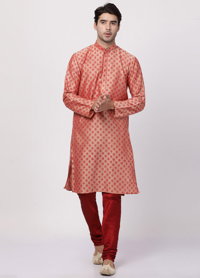 2 Pc Pink Cotton Kurta Pajama Set VDVAS30062034 - Indian Silk House Agencies