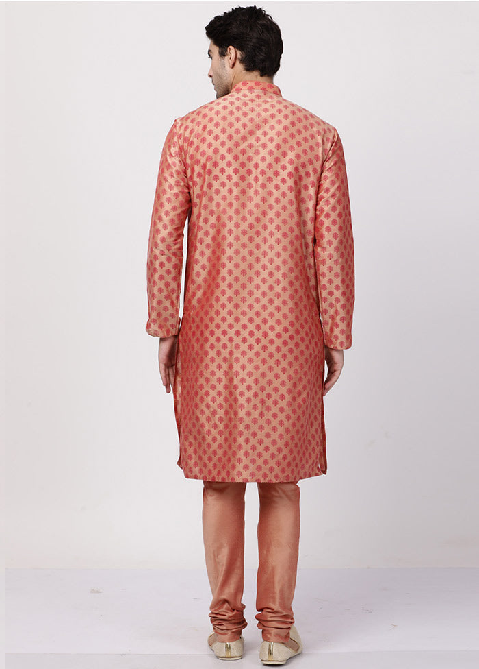2 Pc Pink Cotton Kurta Pajama Set VDVAS30062035 - Indian Silk House Agencies