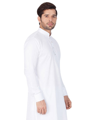 2 Pc White Cotton Kurta Pajama Set VDVAS30062025 - Indian Silk House Agencies