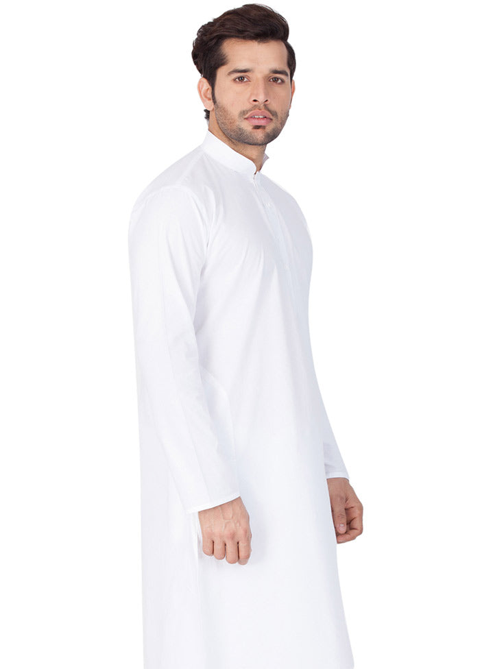 2 Pc White Cotton Kurta Pajama Set VDVAS30062023 - Indian Silk House Agencies