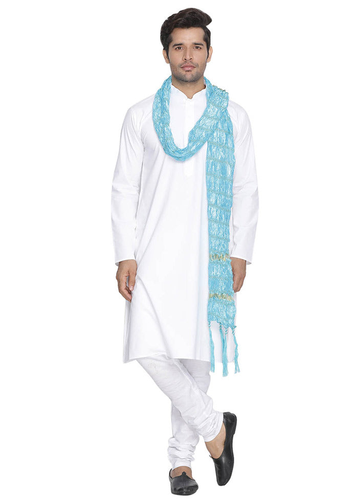 3 Pc White Cotton 3 Pc Ethnic Wear VDVAS30062276 - Indian Silk House Agencies