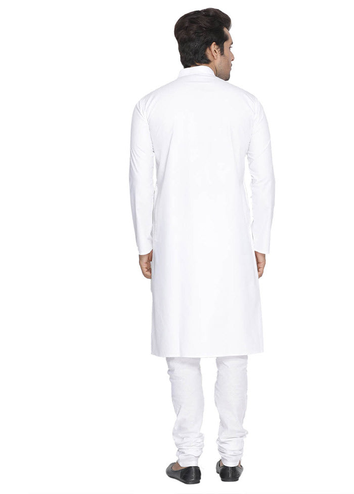 3 Pc White Cotton 3 Pc Ethnic Wear VDVAS30062277
