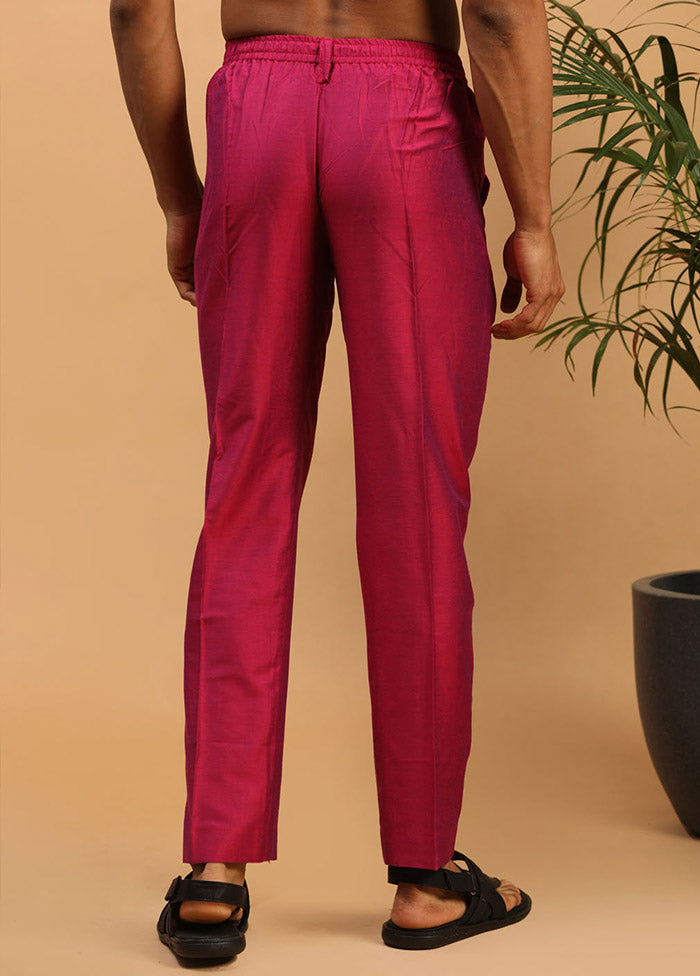 Pink Viscose Solid Pajama - Indian Silk House Agencies